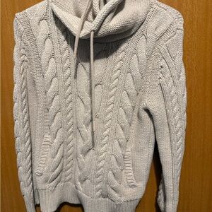 L.L. Bean Cable Knit Turtleneck Sweater - Cream